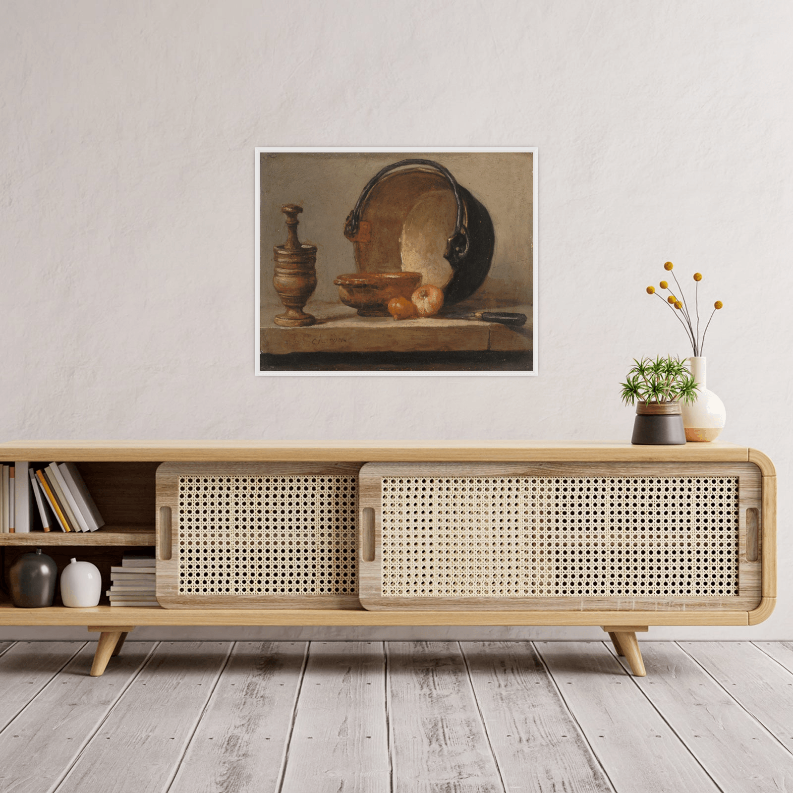 Nature morte au chaudron de cuivre, Jean Siméon Chardin - ArtDeco Canvas