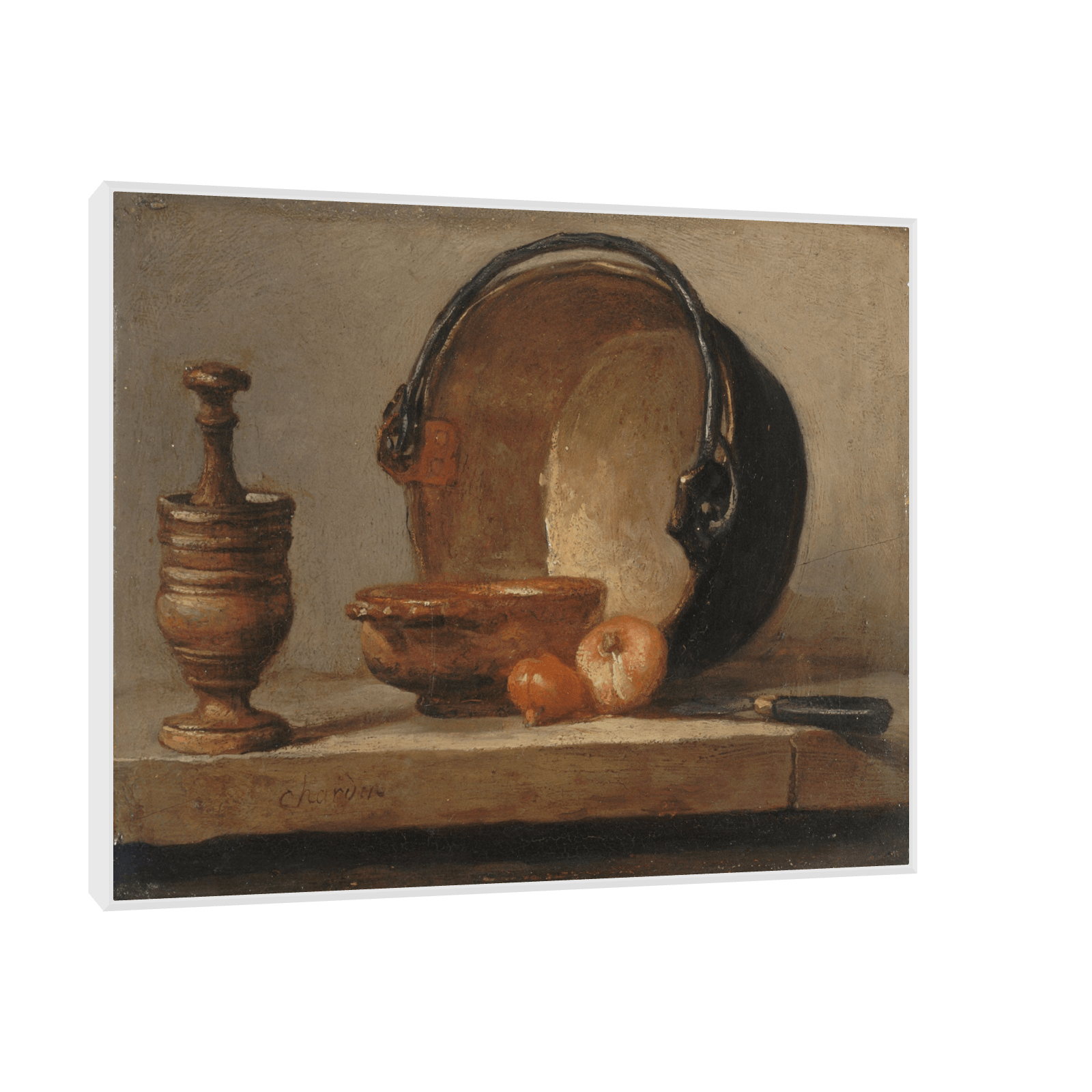 Nature morte au chaudron de cuivre, Jean Siméon Chardin - ArtDeco Canvas