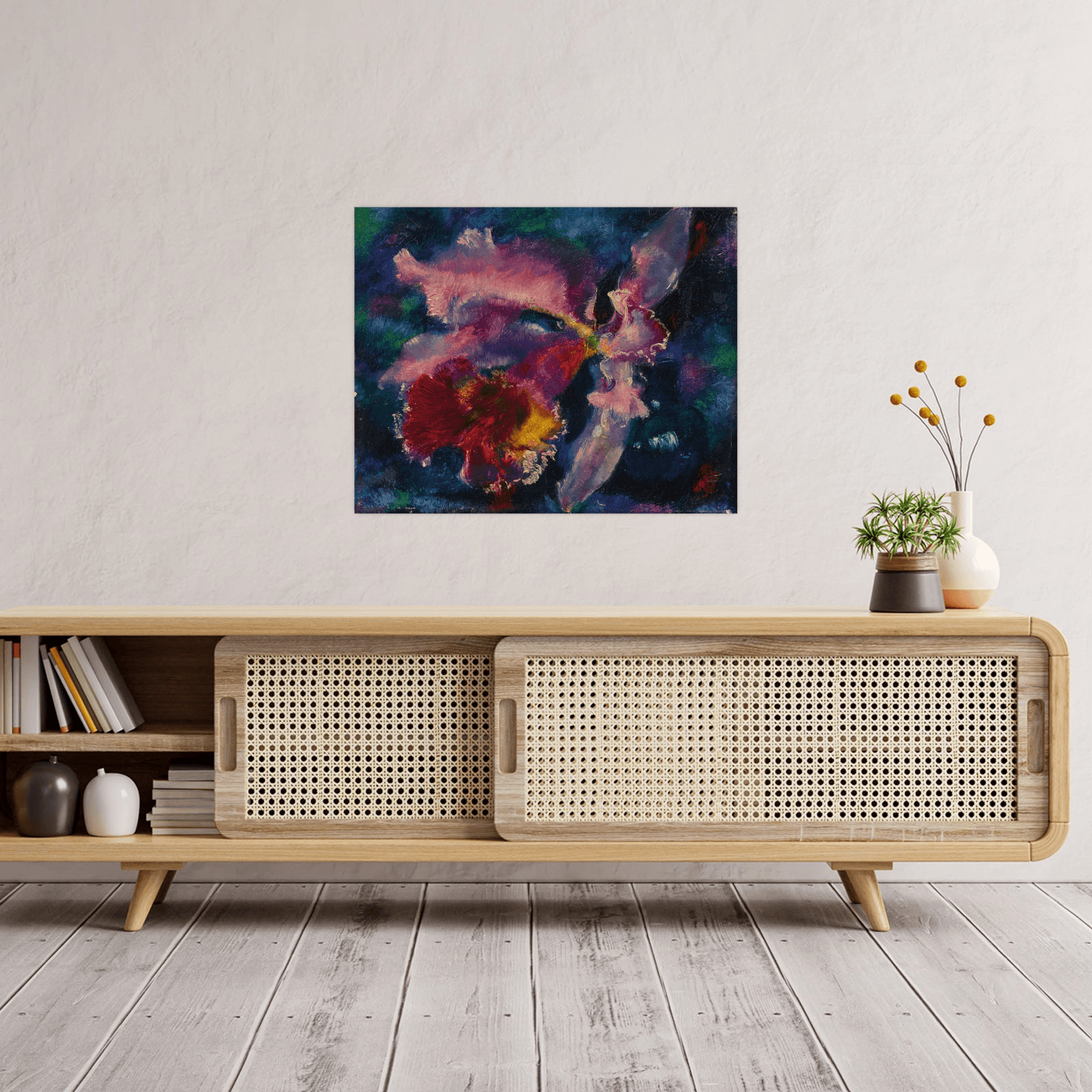 Orchidee auf blauem Grund, Augusto Giacometti - ArtDeco Canvas