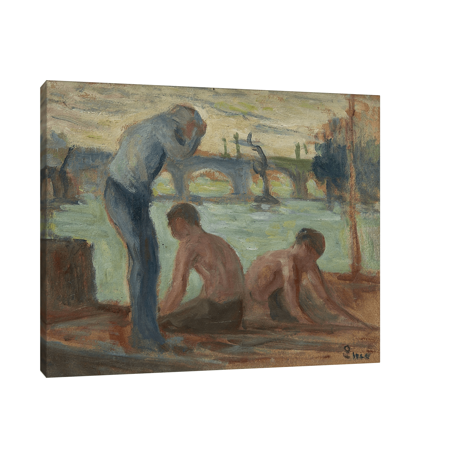 Personnages en bord de Seine, Maximilien Luce - ArtDeco Canvas