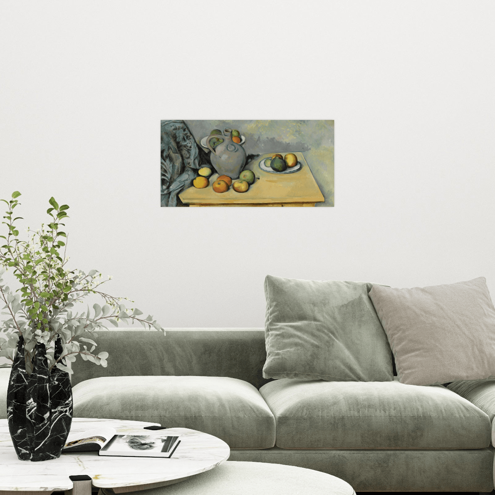 Pichet Et Fruits Sur Une Table, Paul Cézanne - ArtDeco Canvas