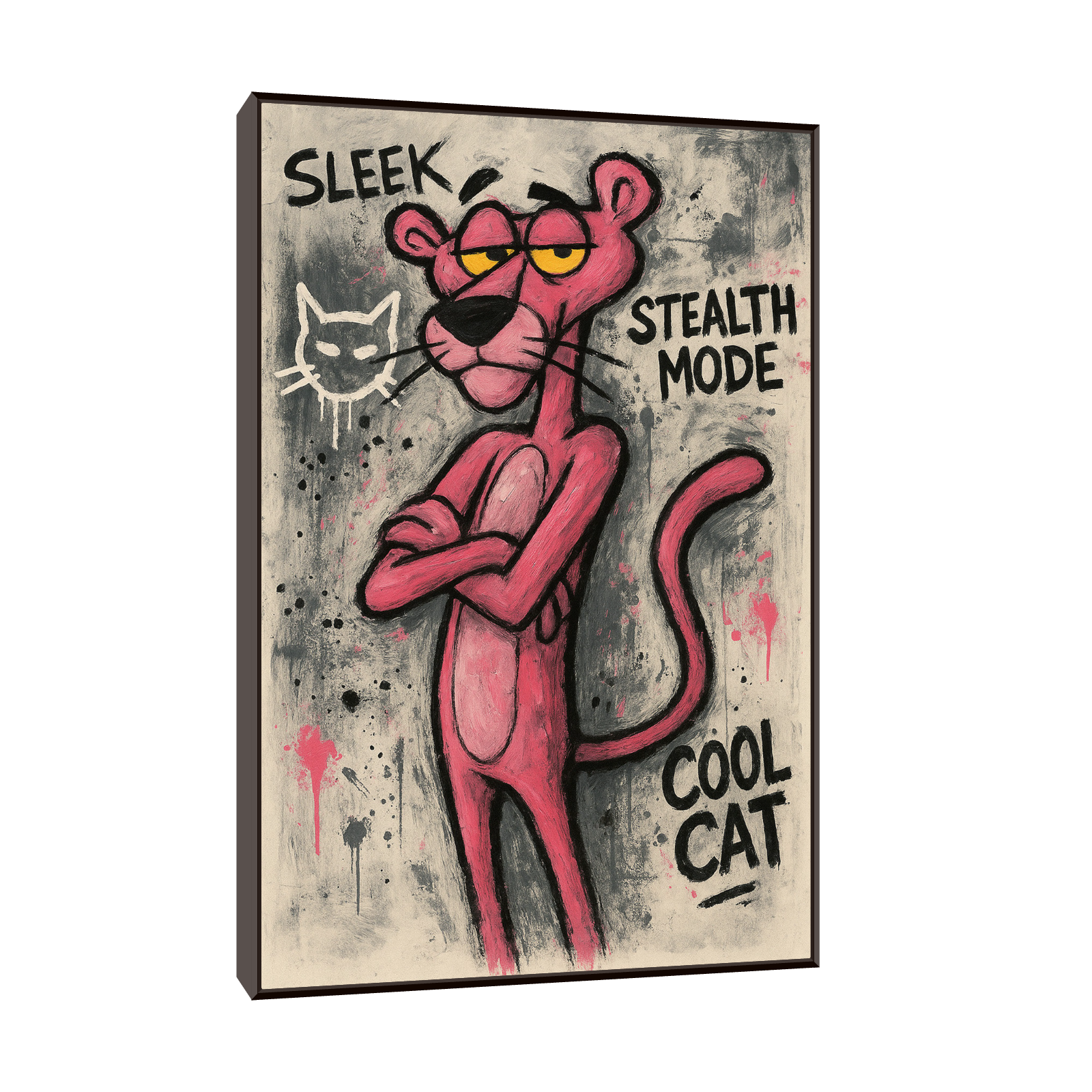 Pink Panther Wall Art – Cool Cat Graffiti Style Poster
