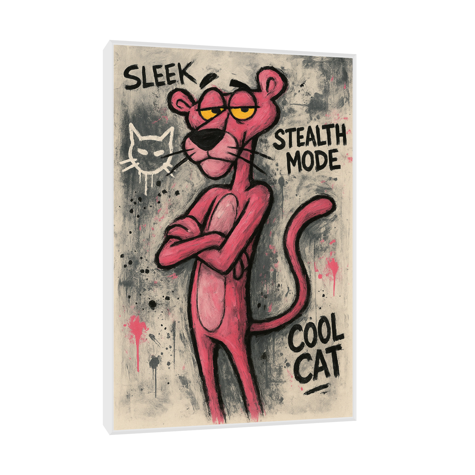 Pink Panther Wall Art – Cool Cat Graffiti Style Poster