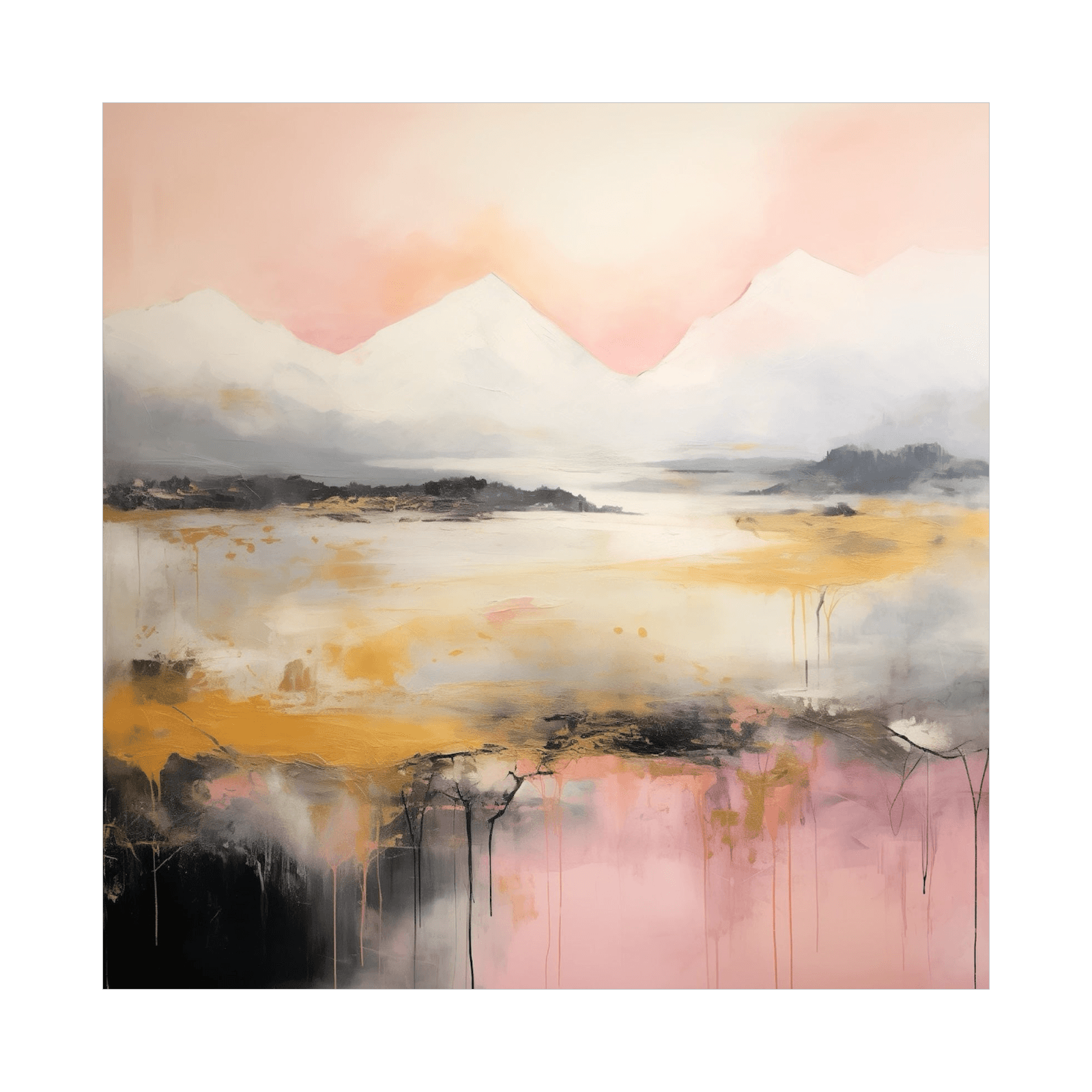 Pink reflections in the valley - ArtDeco Canvas