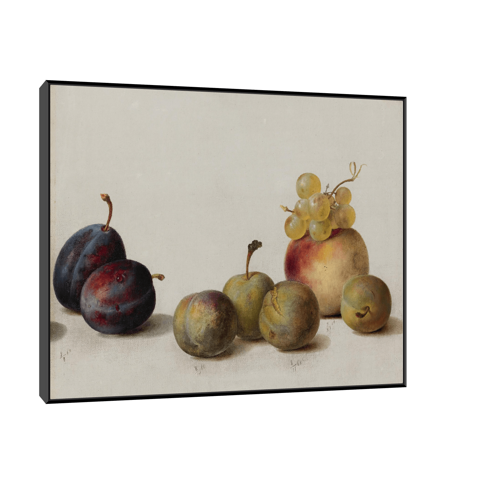 Plums, Peach And Grapes, Helen Searle - ArtDeco Canvas