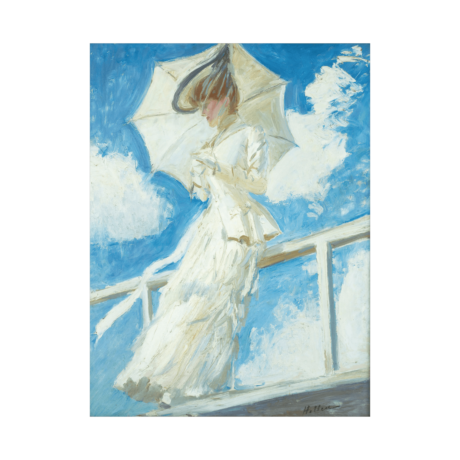 Portrait Of Mrs Helleu With An Umbrella, Paul César Helleu - ArtDeco Canvas