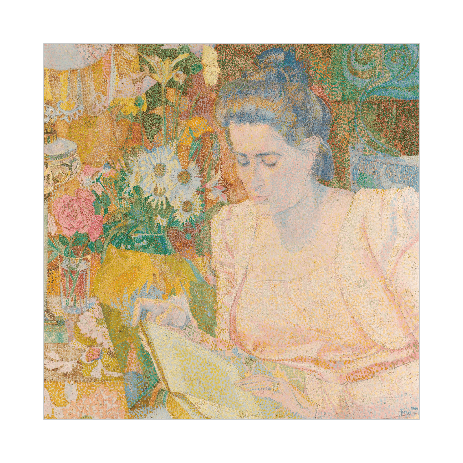 Portrait of Mrs Marie Jeannette de Lange, Jan Toorop - ArtDeco Canvas