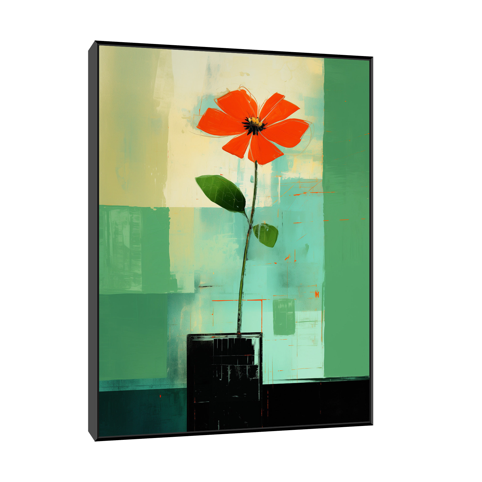 Red flower in the vase