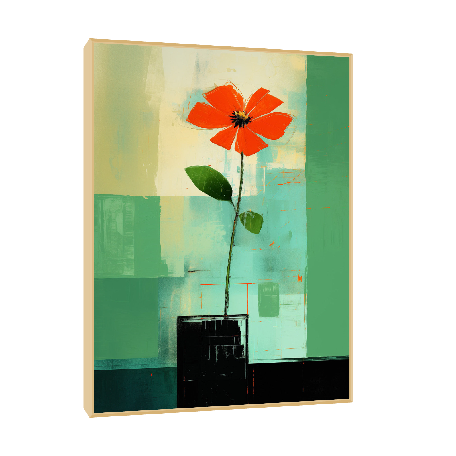 Red flower in the vase