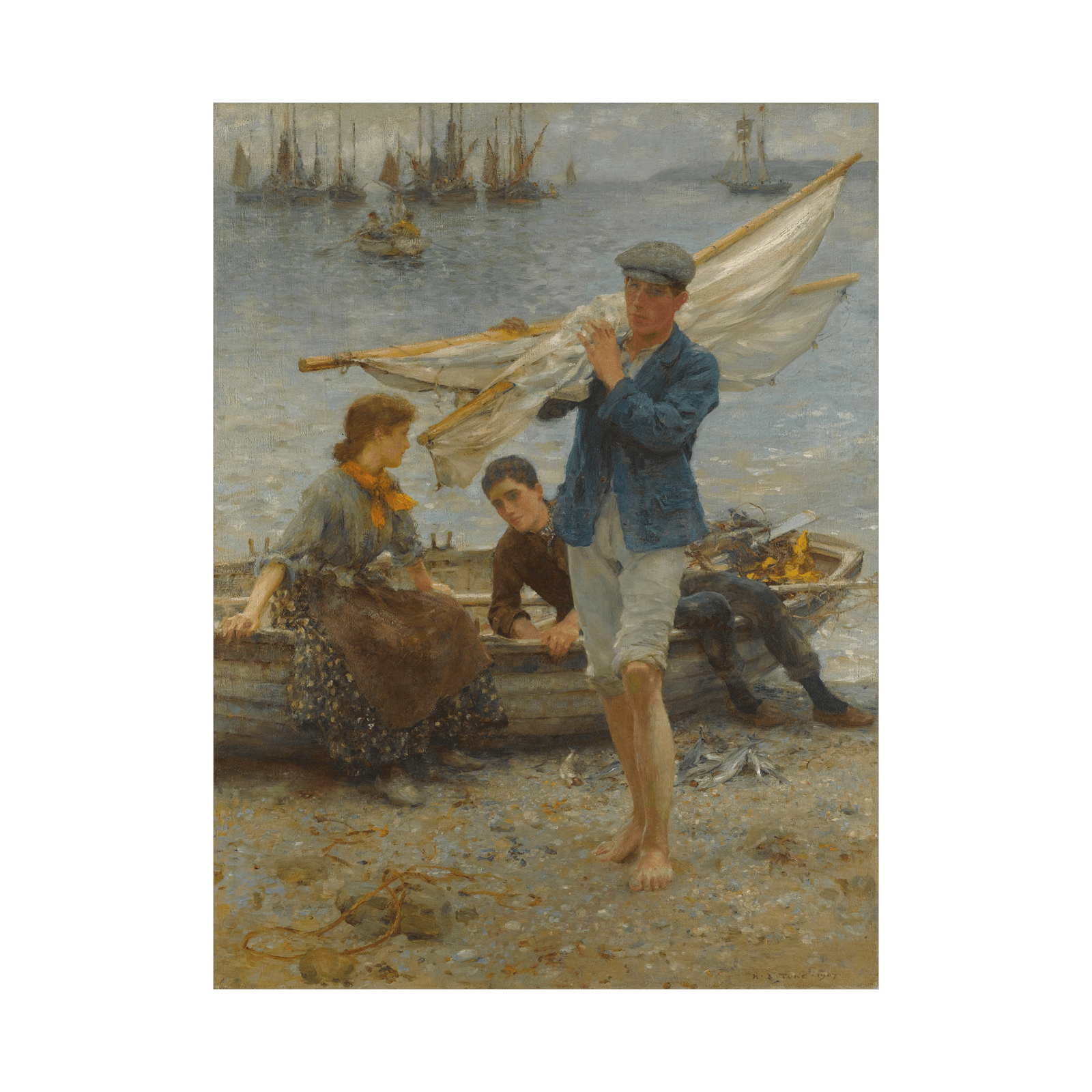 Return From Fishing, Henry Scott Tuke - ArtDeco Canvas