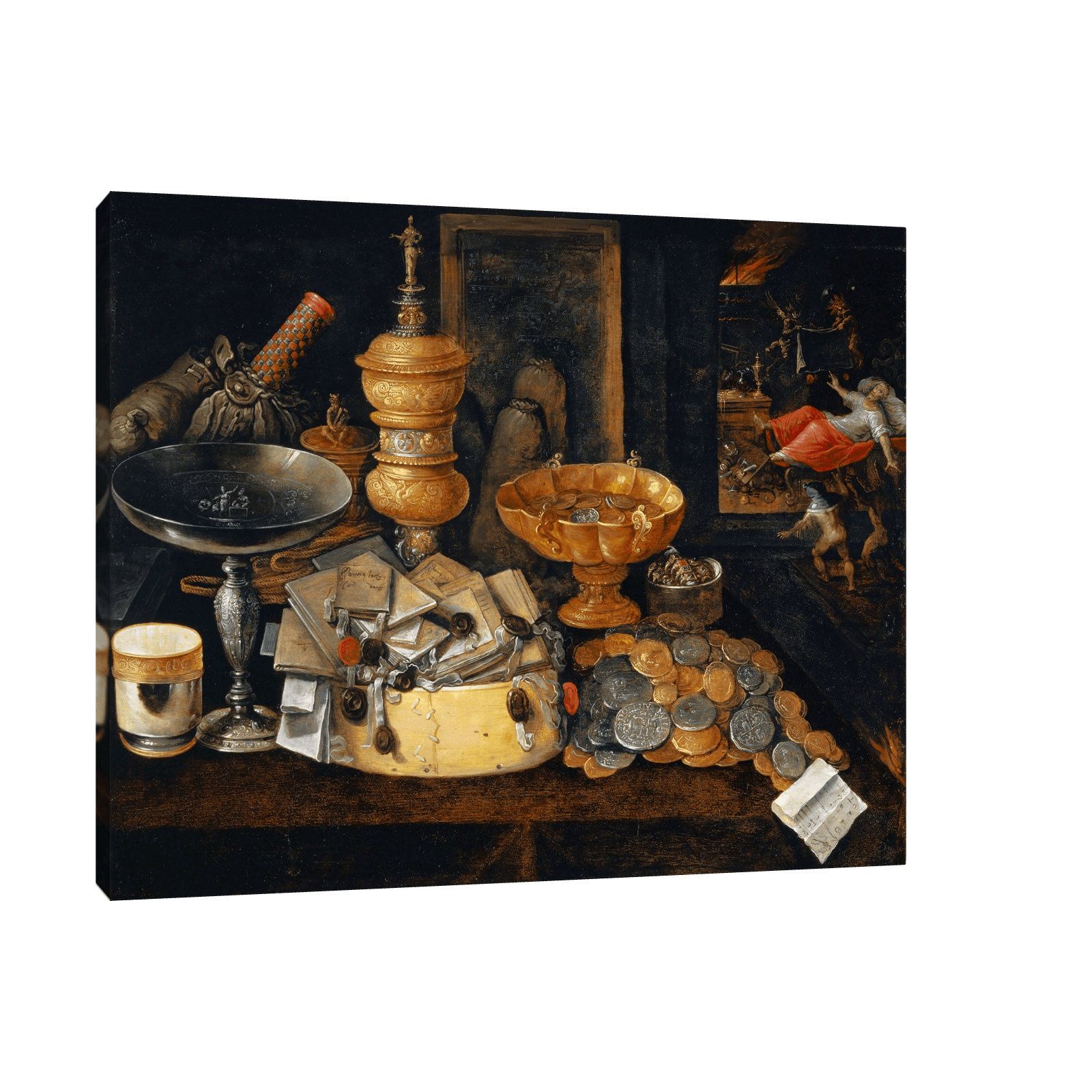 Riches And The Death Of The Miser, Hieronymus Francken II - ArtDeco Canvas