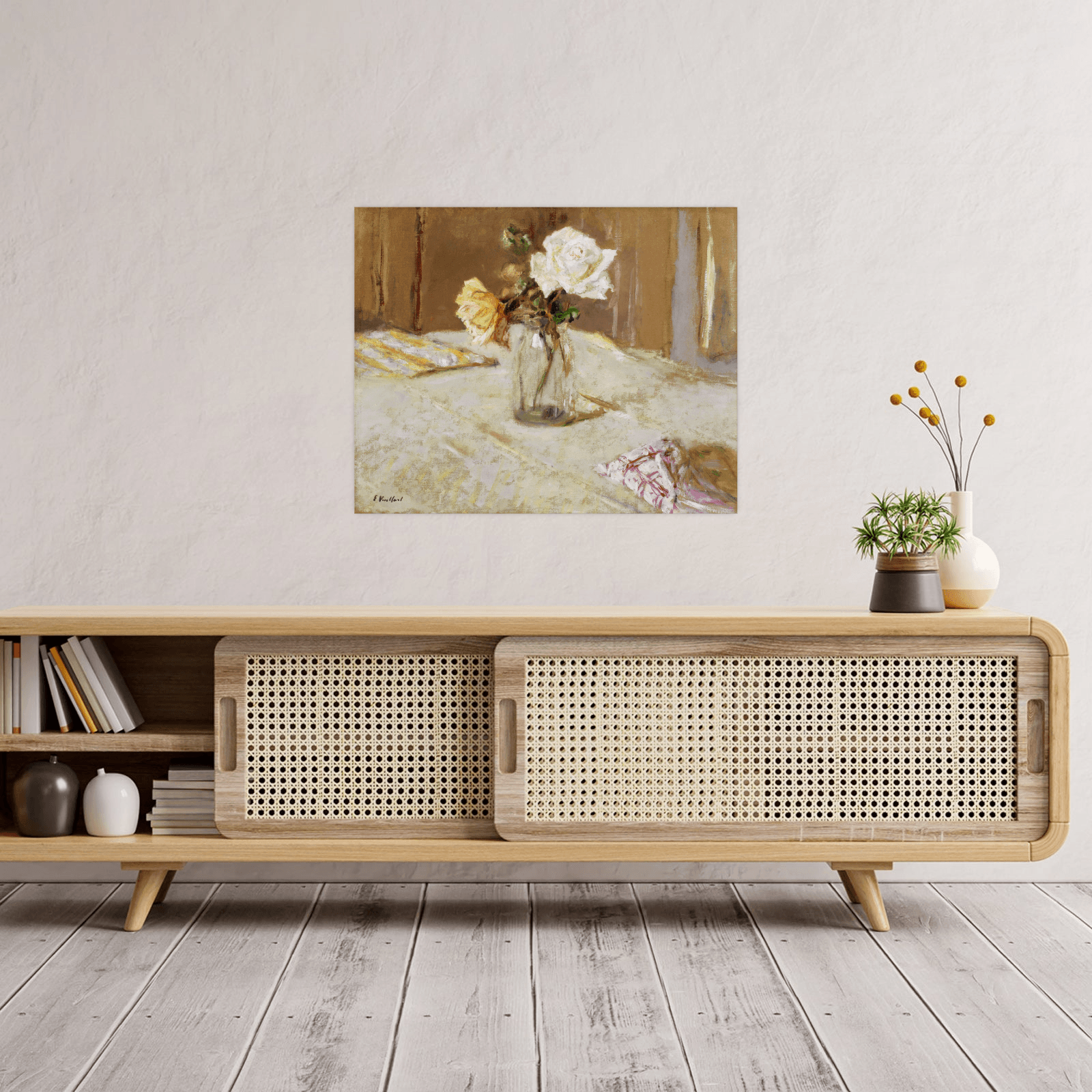 Roses in a Glass Vase, Édouard Vuillard - ArtDeco Canvas