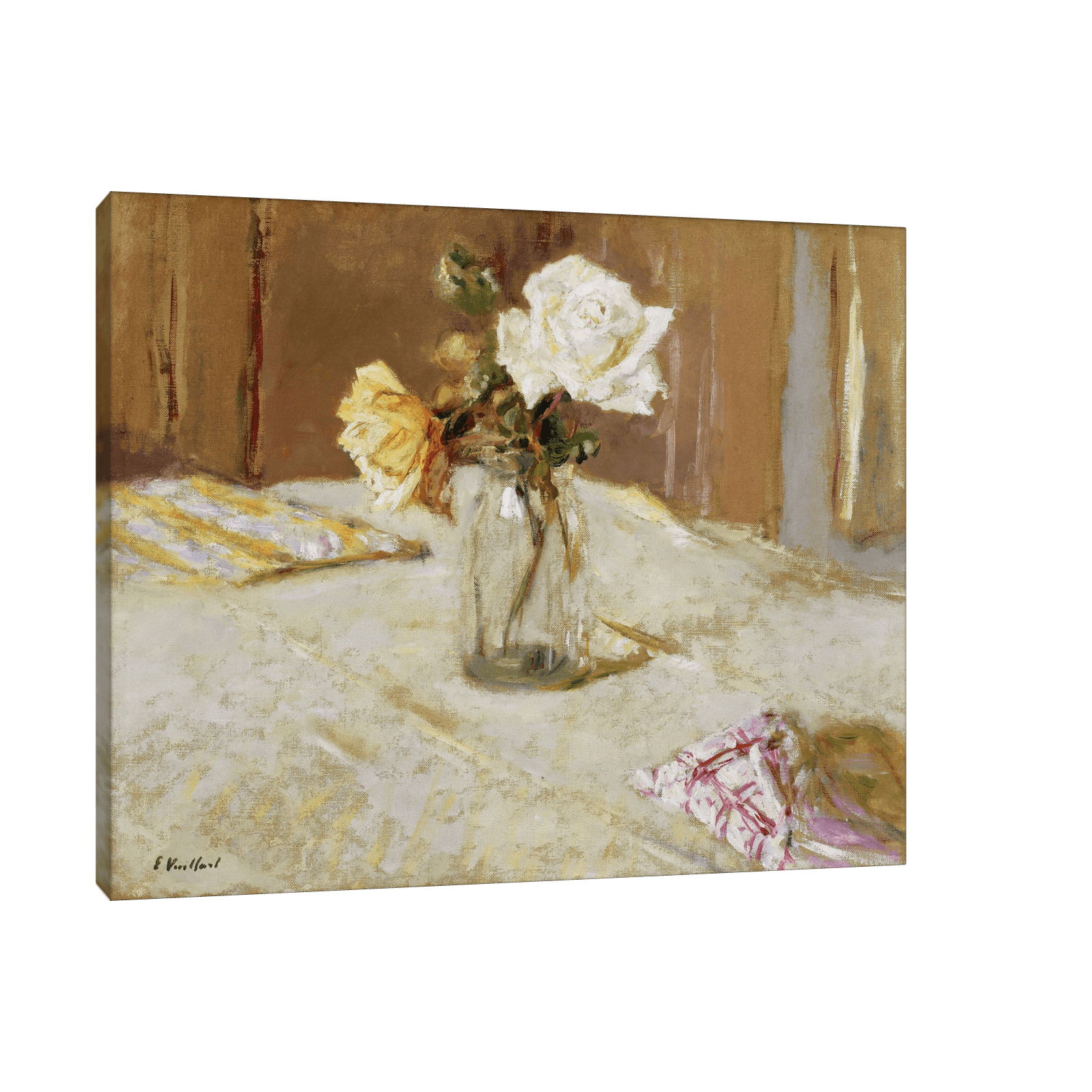 Roses in a Glass Vase, Édouard Vuillard - ArtDeco Canvas