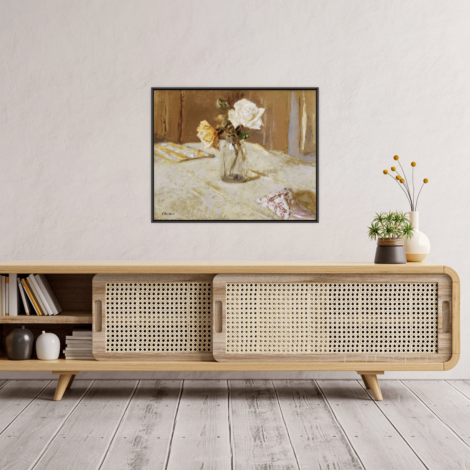 Roses in a Glass Vase, Édouard Vuillard - ArtDeco Canvas