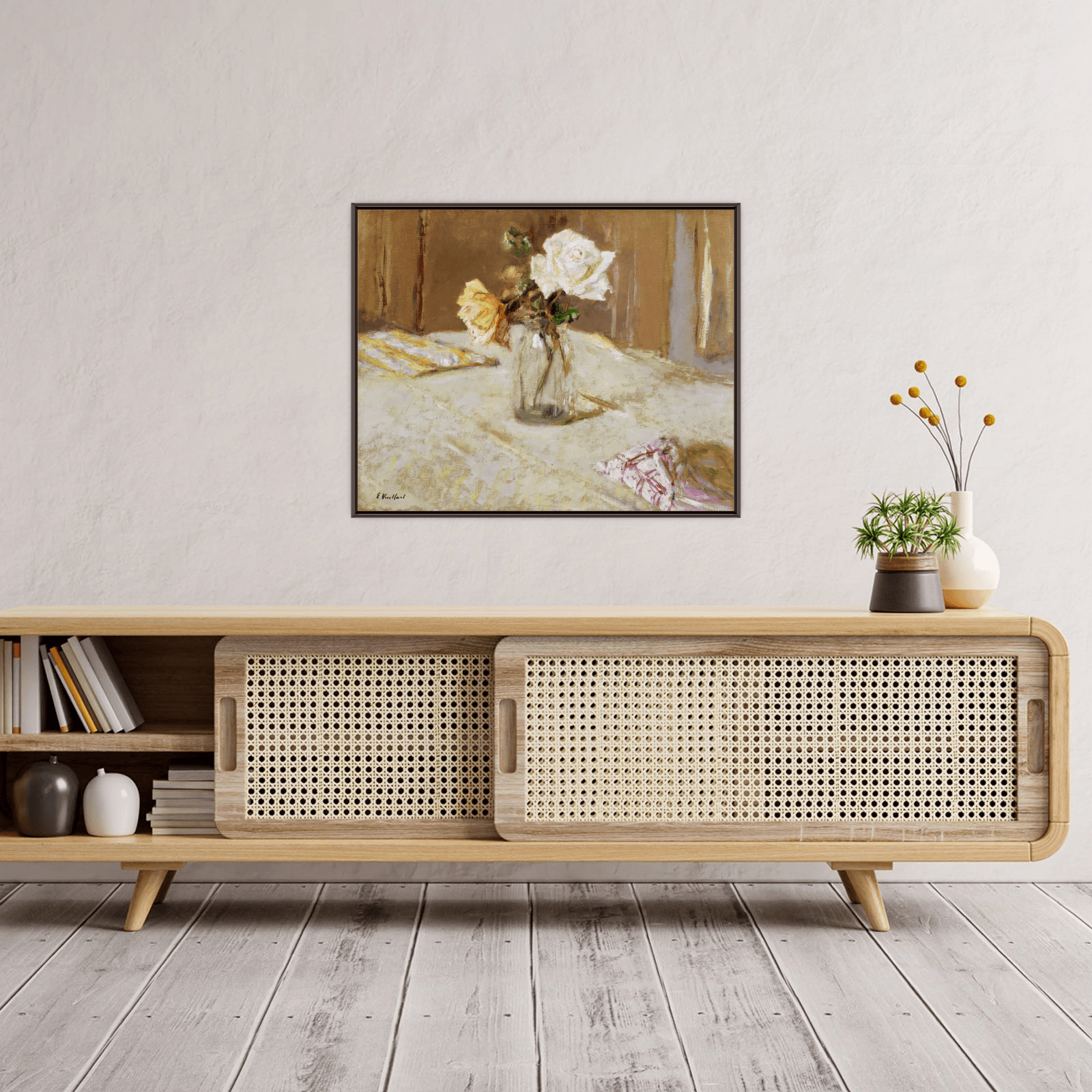 Roses in a Glass Vase, Édouard Vuillard - ArtDeco Canvas