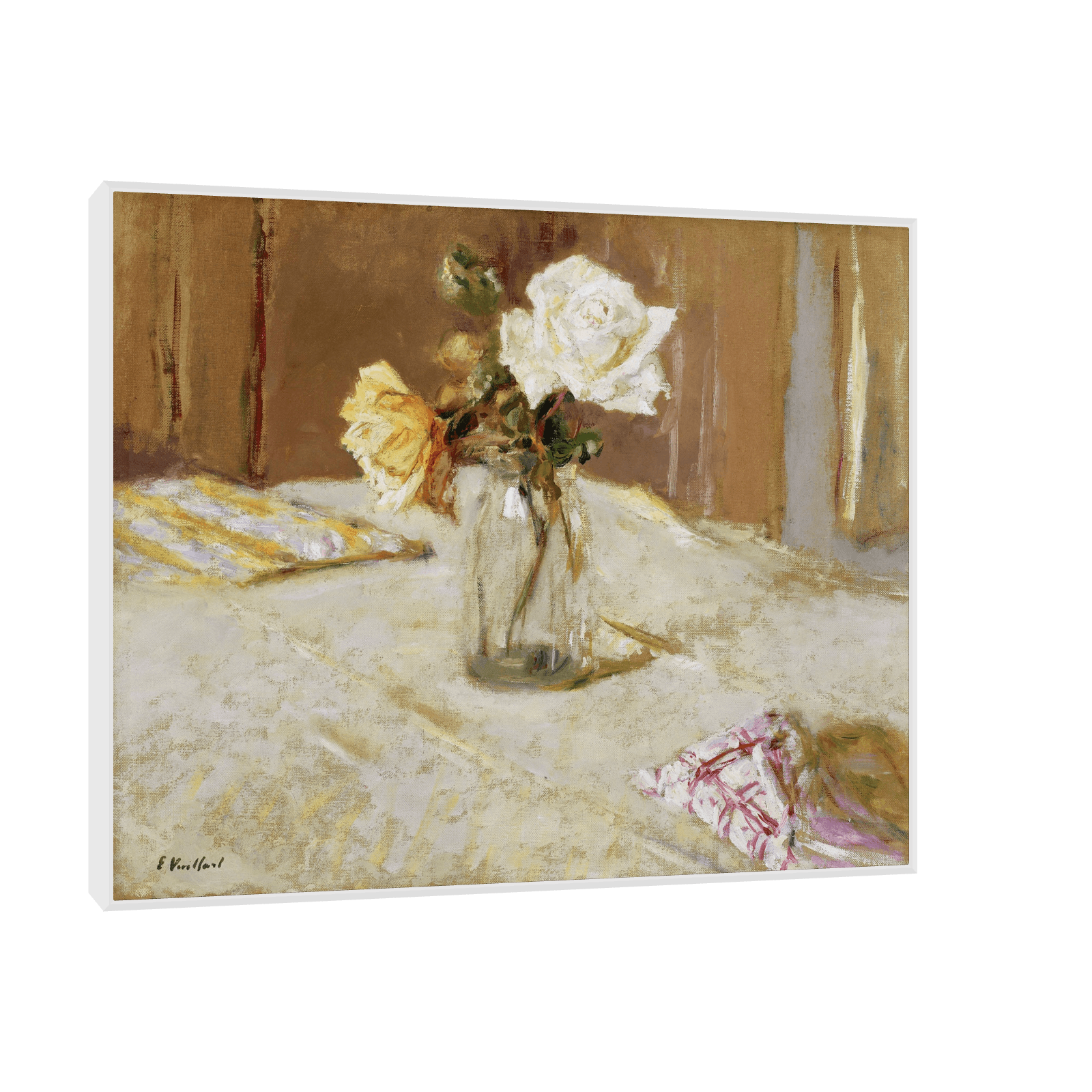 Roses in a Glass Vase, Édouard Vuillard - ArtDeco Canvas