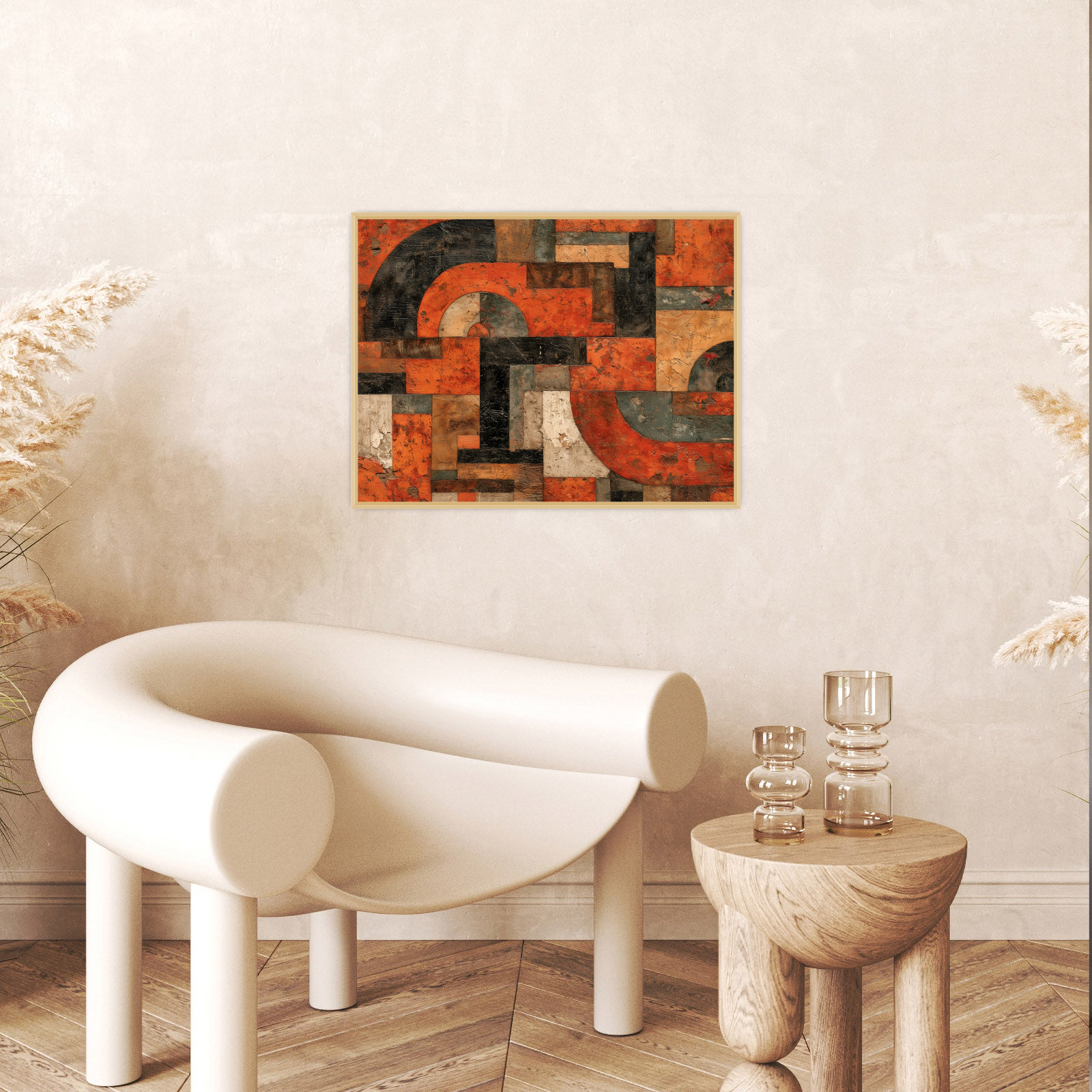 Rustic Geometric Abstract Wall Art