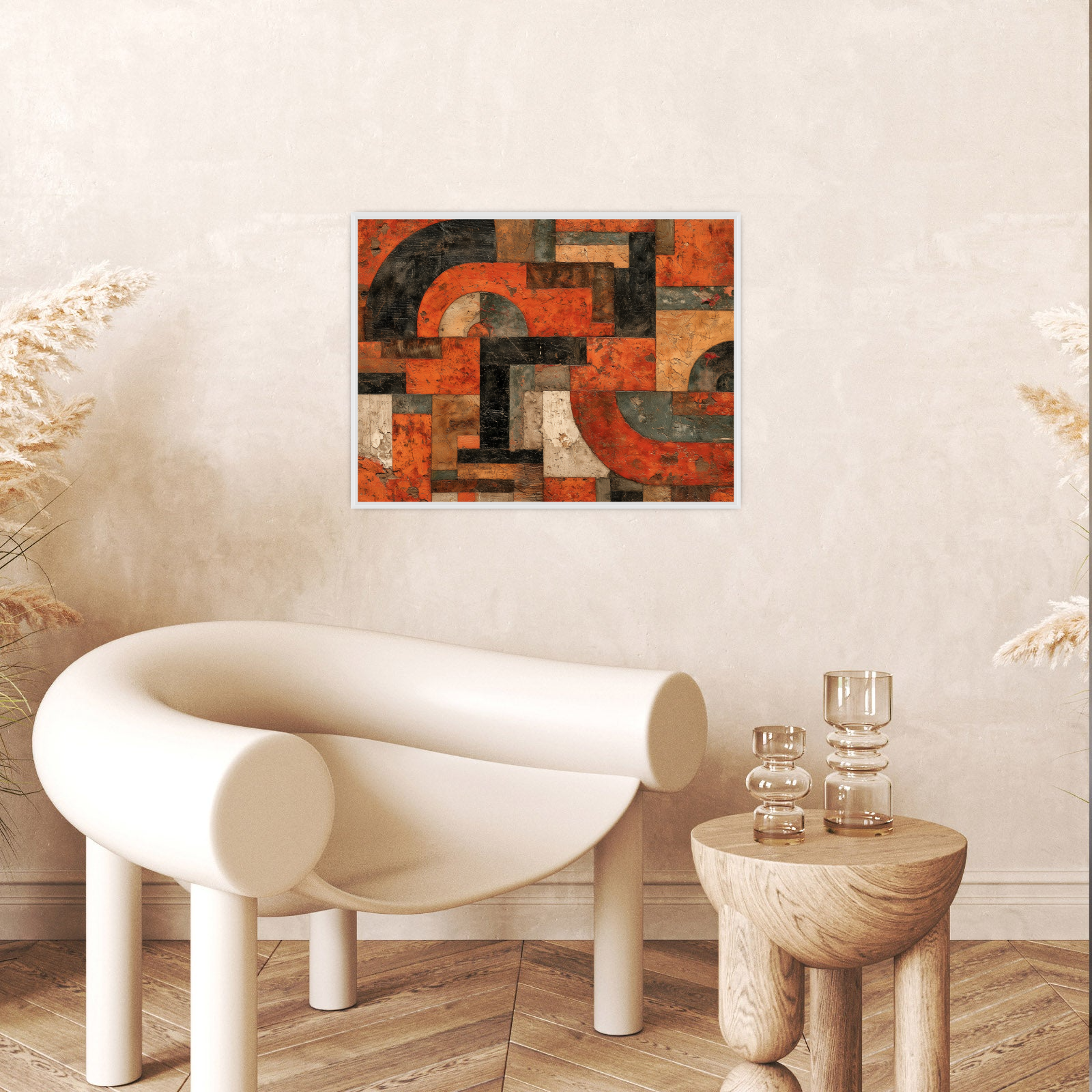 Rustic Geometric Abstract Wall Art