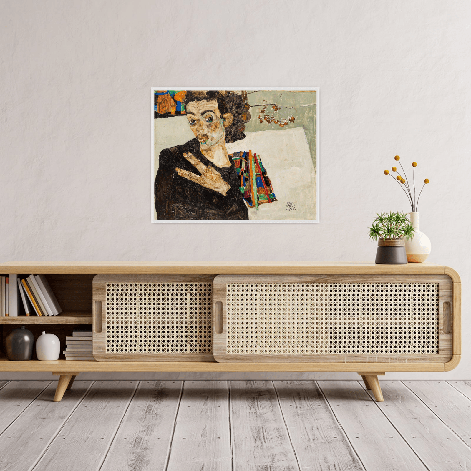 Selbstbildnis, Egon Schiele - ArtDeco Canvas