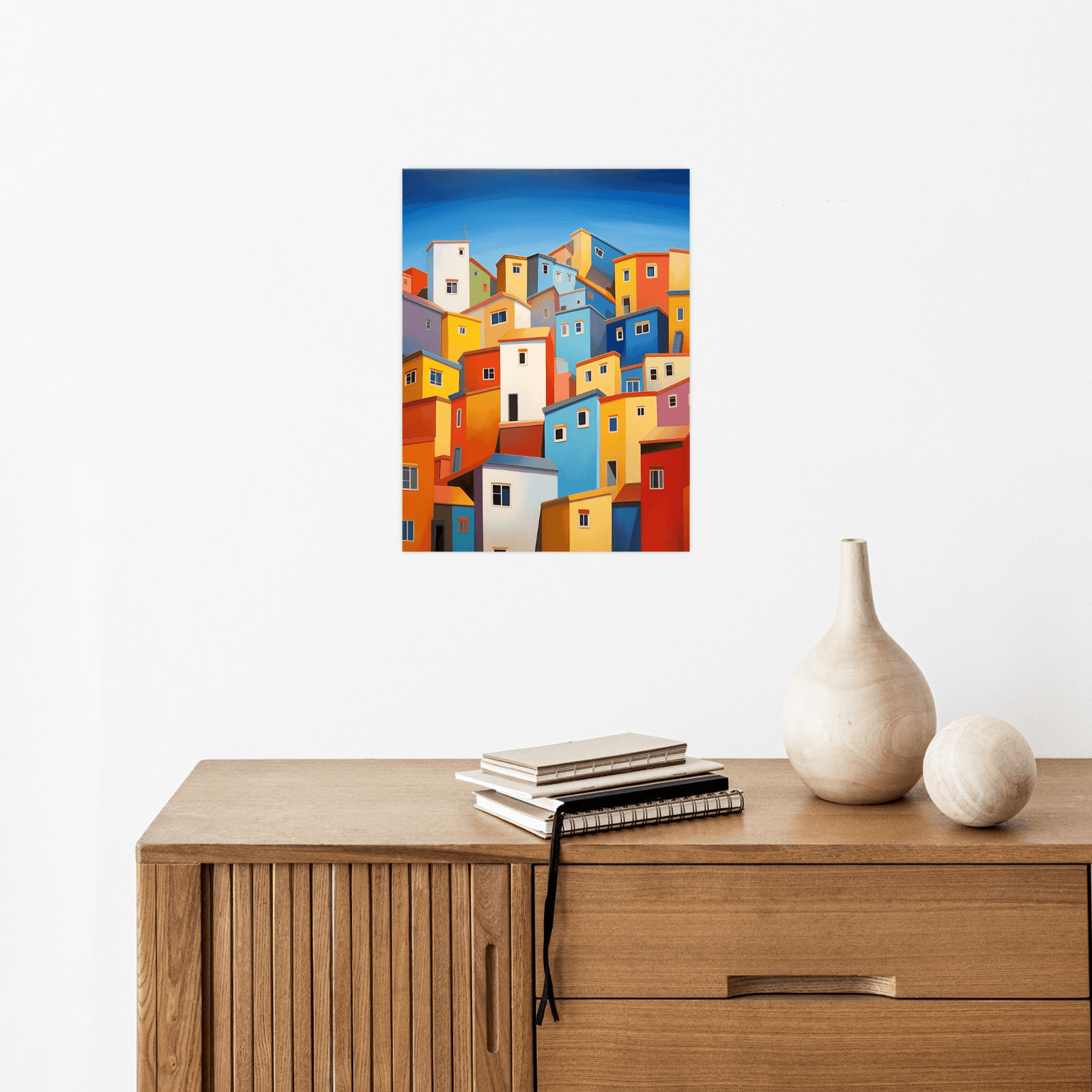 Set of colorful buildings - ArtDeco Canvas