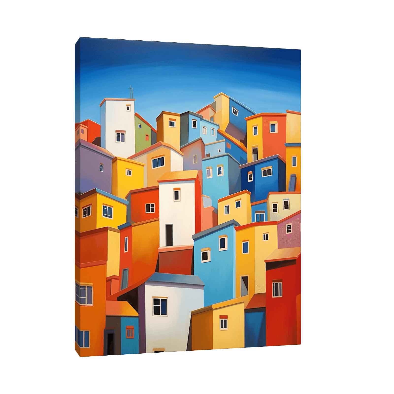 Set of colorful buildings - ArtDeco Canvas
