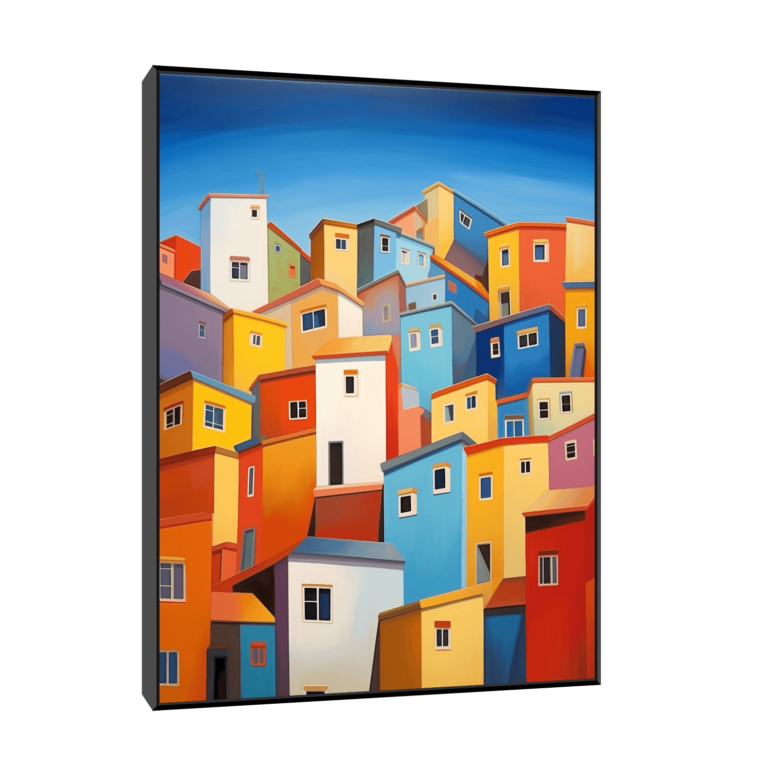 Set of colorful buildings - ArtDeco Canvas