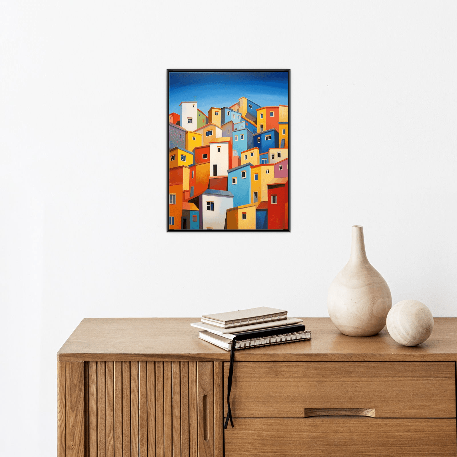 Set of colorful buildings - ArtDeco Canvas