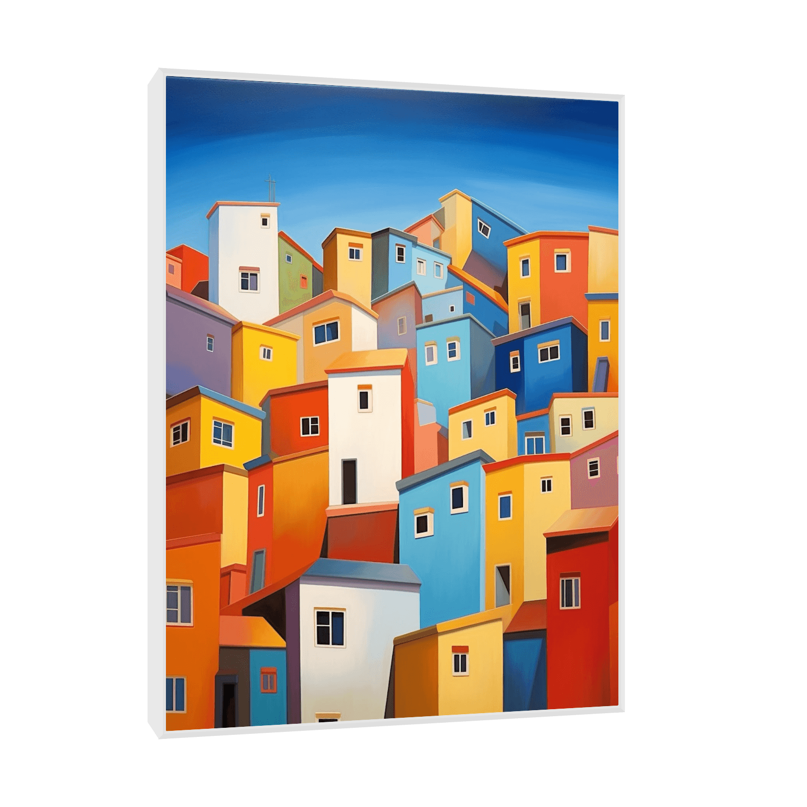Set of colorful buildings - ArtDeco Canvas