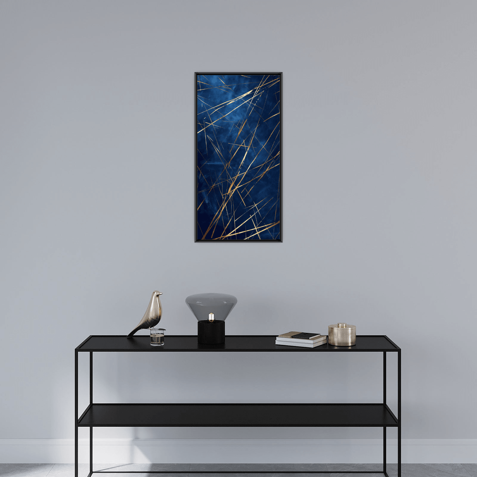 Shooting meteors on the night sky - ArtDeco Canvas