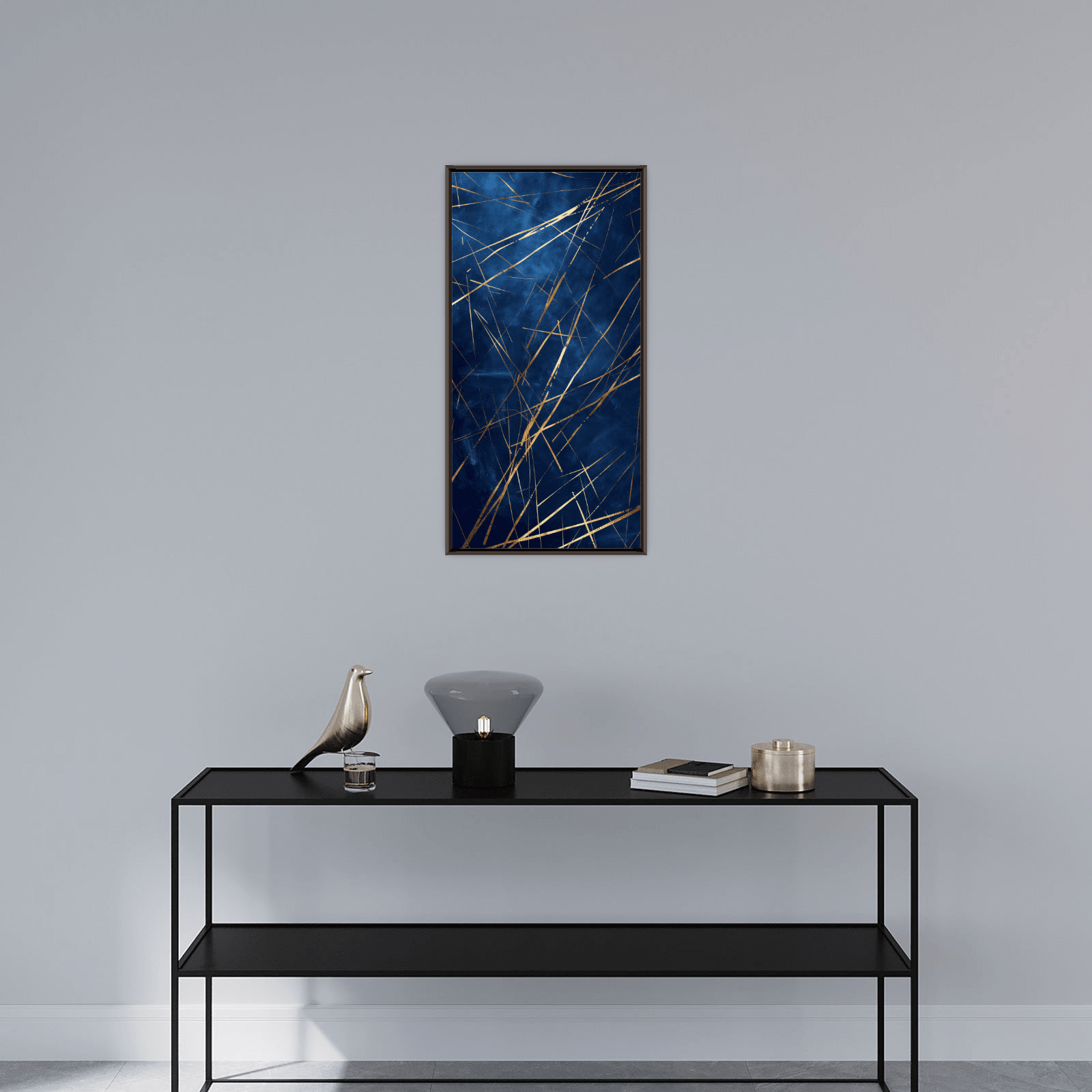 Shooting meteors on the night sky - ArtDeco Canvas