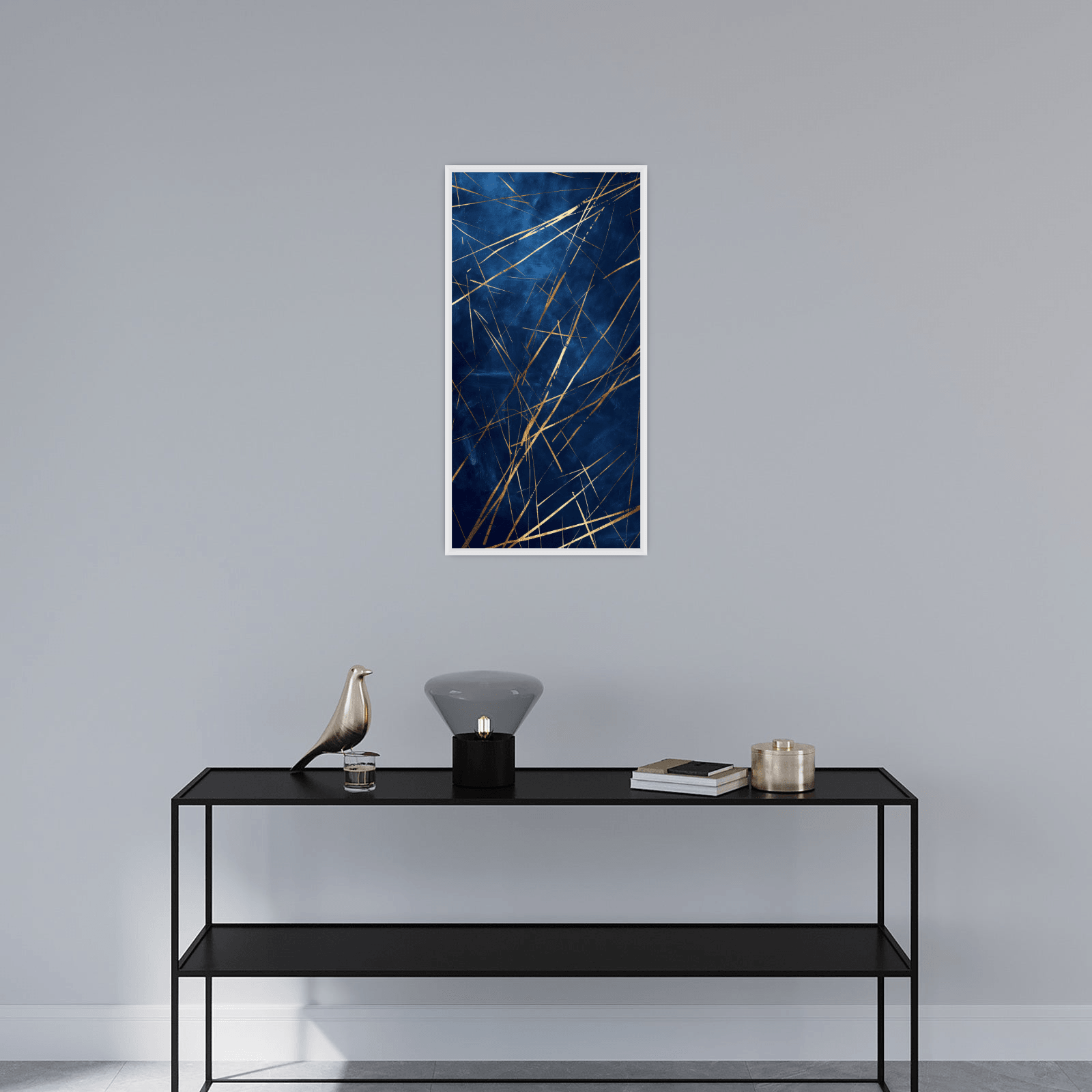 Shooting meteors on the night sky - ArtDeco Canvas
