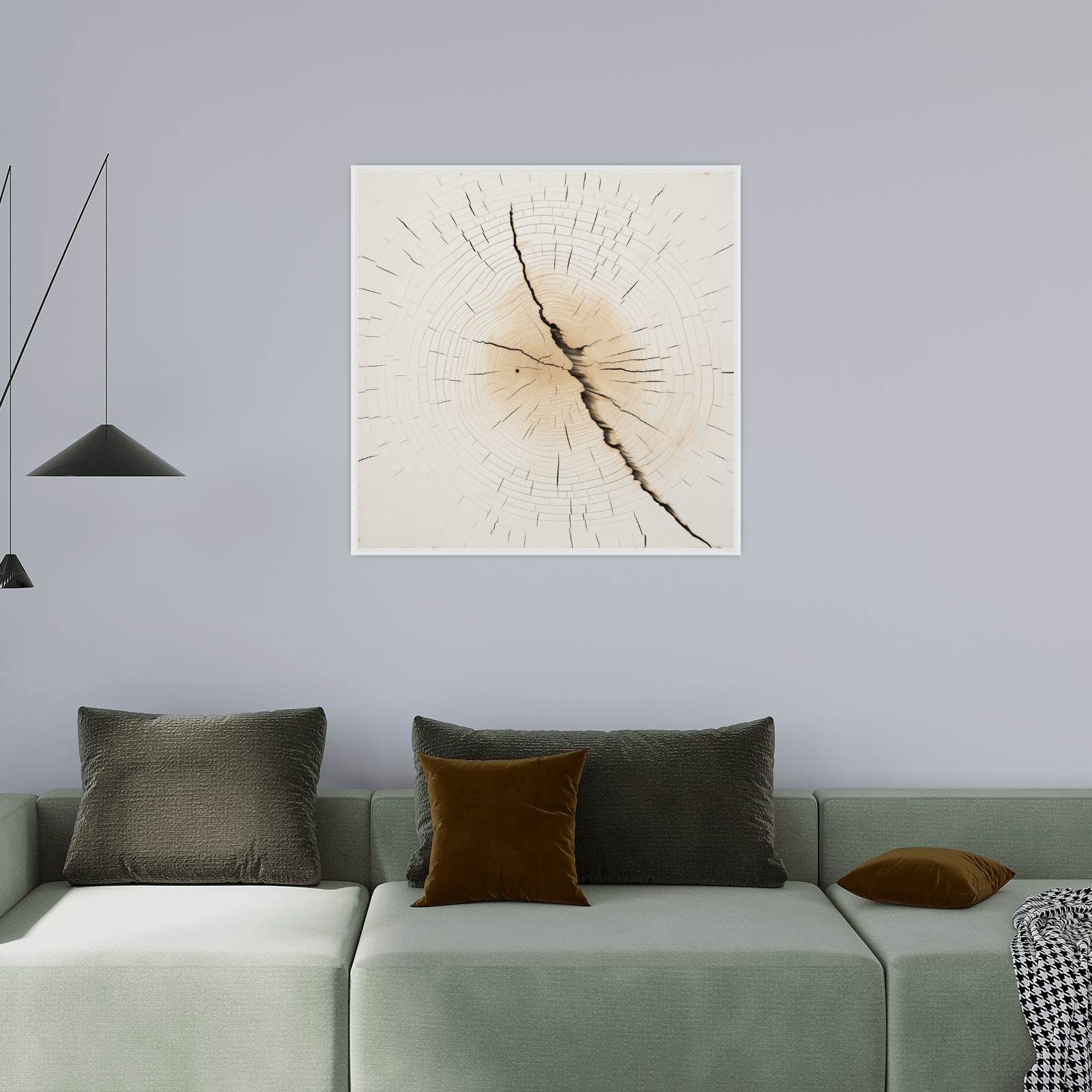 Split log in beige - ArtDeco Canvas