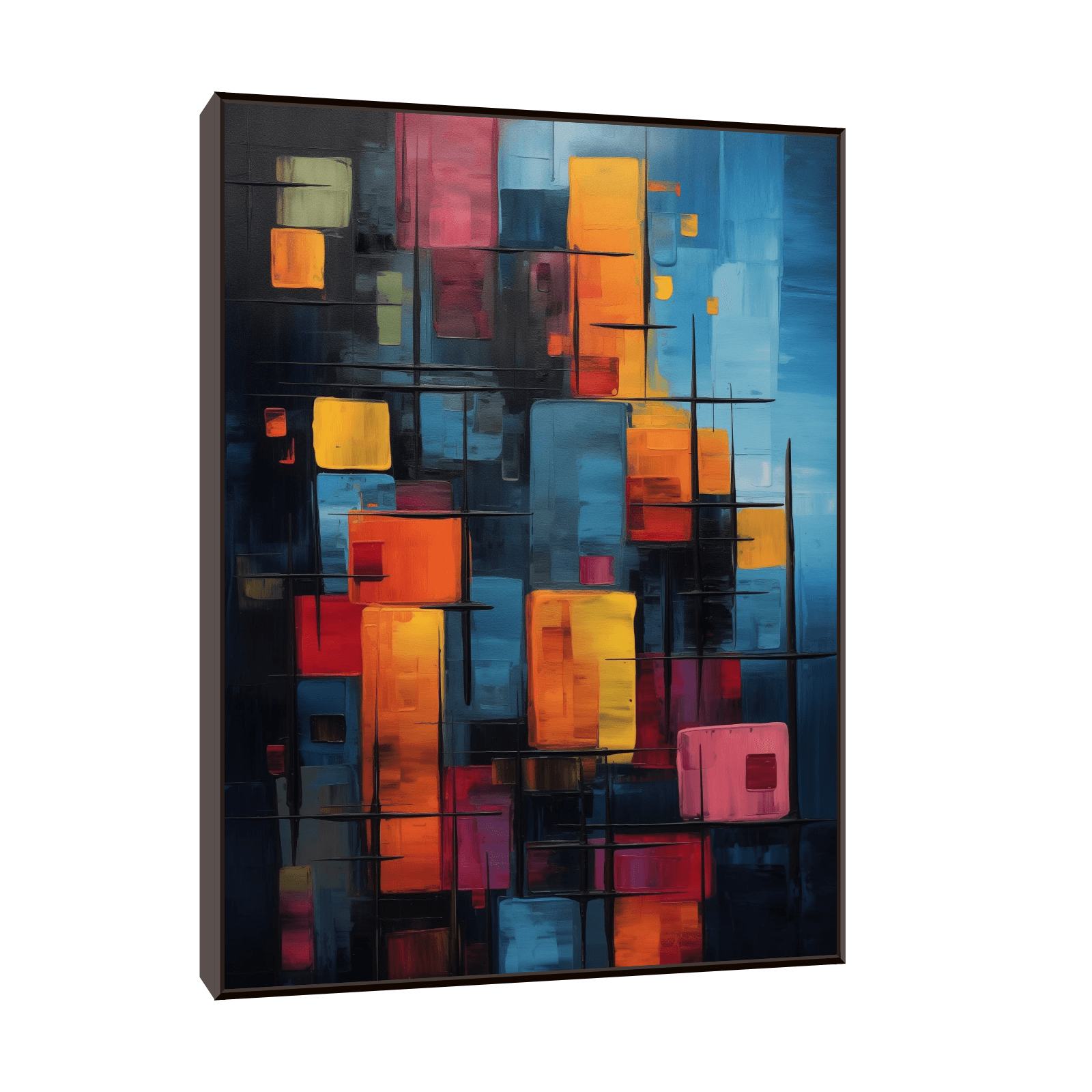 Stack of colorful buildings - ArtDeco Canvas