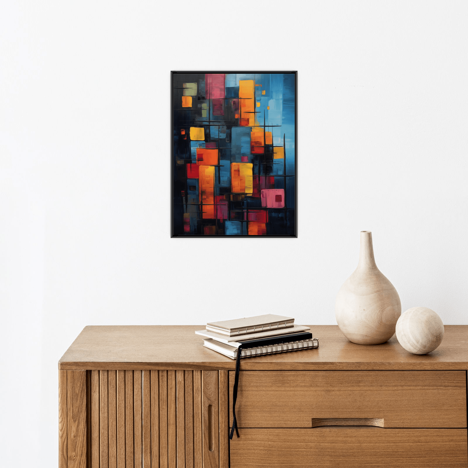 Stack of colorful buildings - ArtDeco Canvas