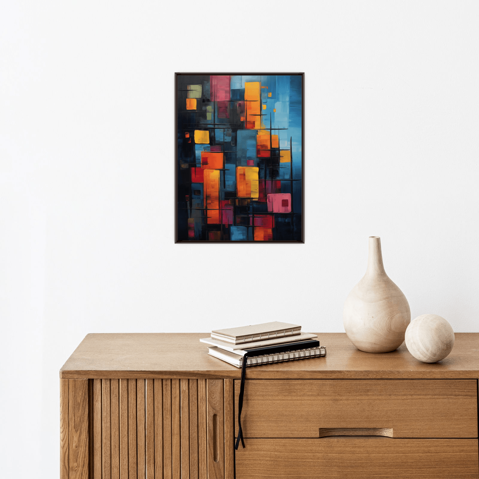 Stack of colorful buildings - ArtDeco Canvas