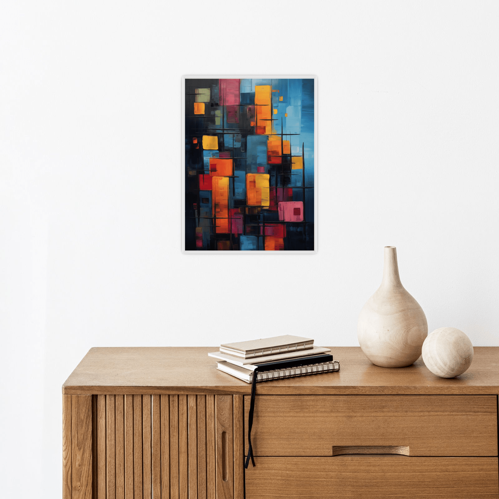 Stack of colorful buildings - ArtDeco Canvas