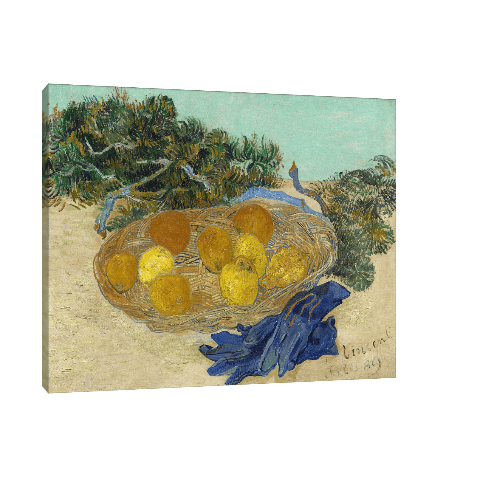 Still Life of Oranges and Lemons with Blue Gloves, Vincent van Gogh - ArtDeco Canvas