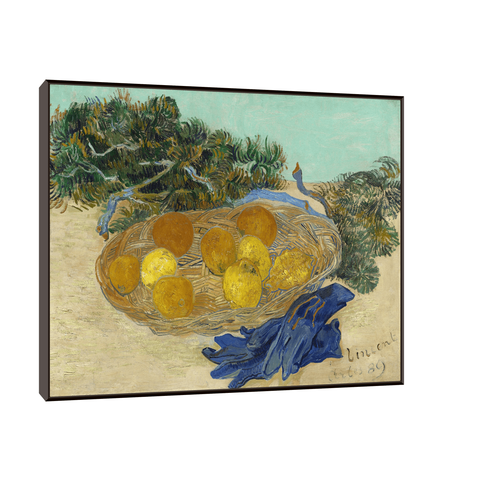 Still Life of Oranges and Lemons with Blue Gloves, Vincent van Gogh - ArtDeco Canvas