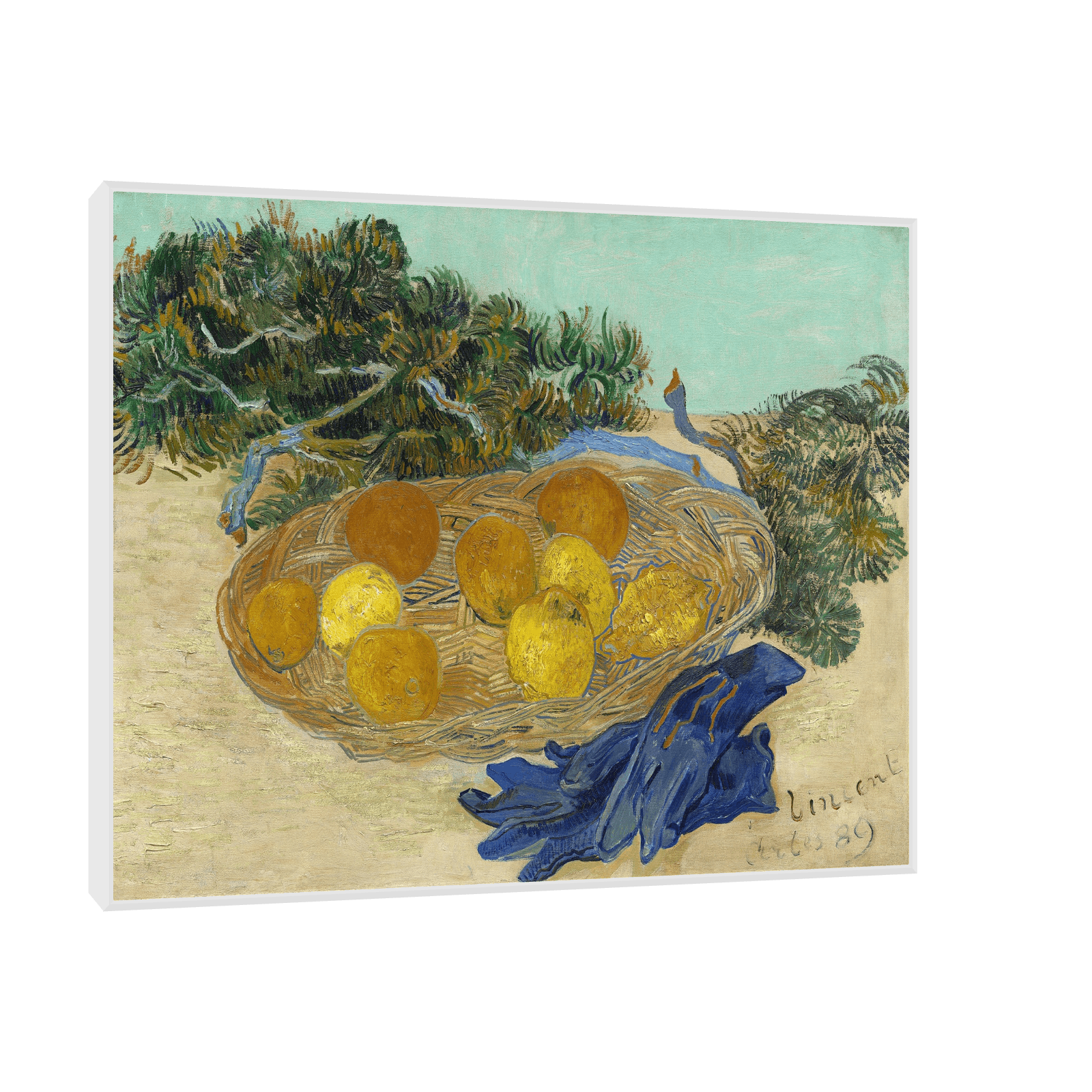 Still Life of Oranges and Lemons with Blue Gloves, Vincent van Gogh - ArtDeco Canvas