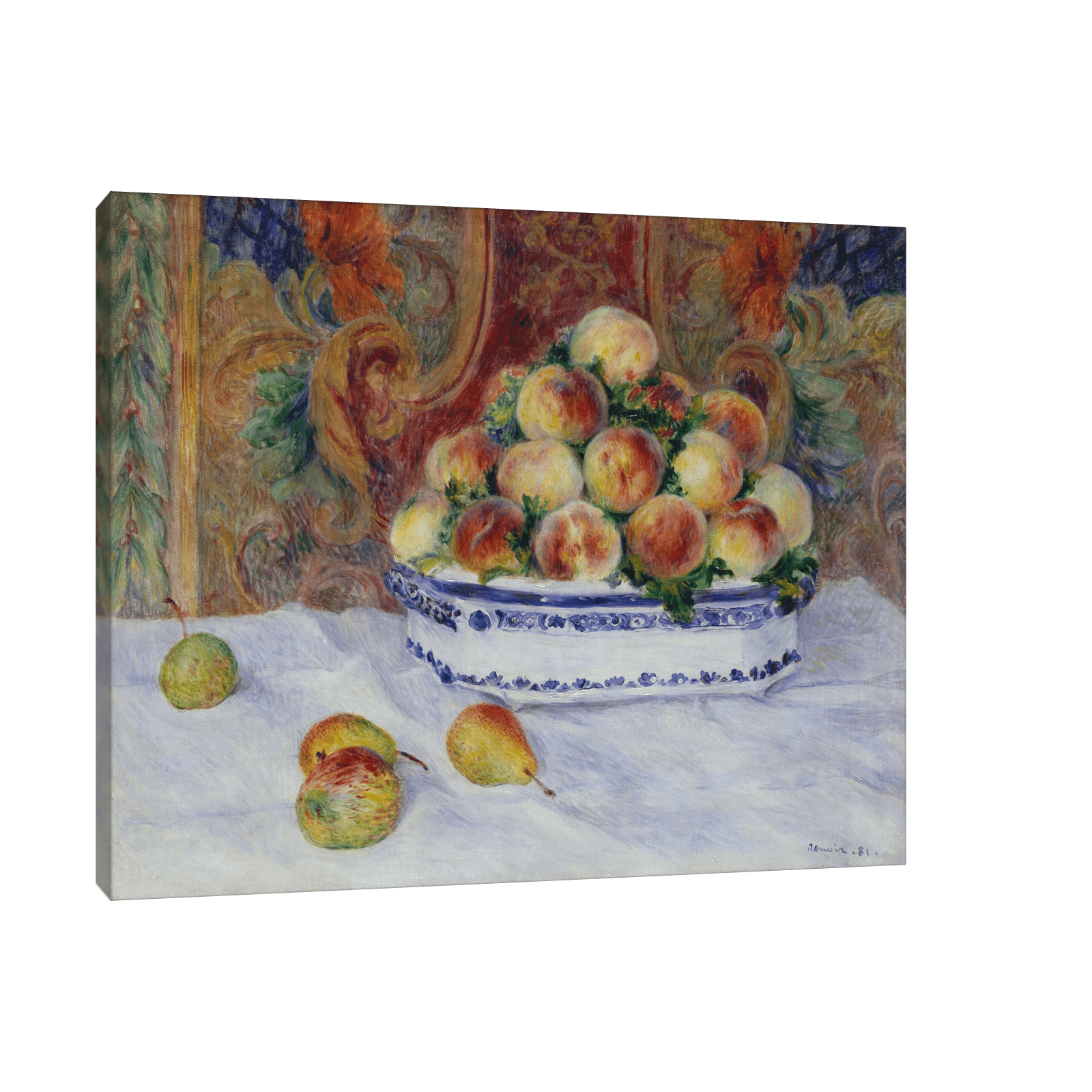 Still Life with Peaches, Pierre-Auguste Renoir - ArtDeco Canvas