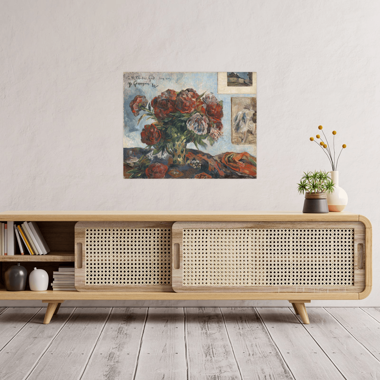 Still Life with Peonies, Paul Gauguin - ArtDeco Canvas