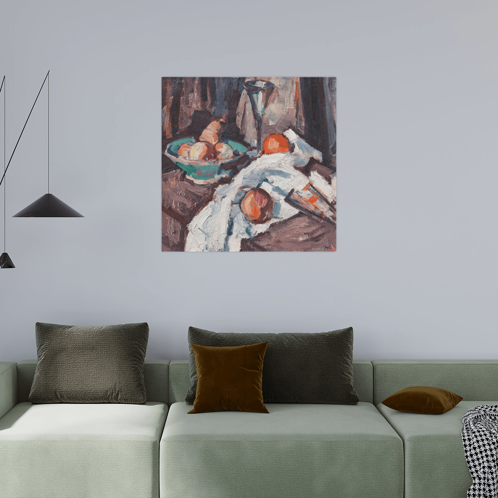 Still Life with Wine Glass and Fruit, Samuel John Peploe - ArtDeco Canvas