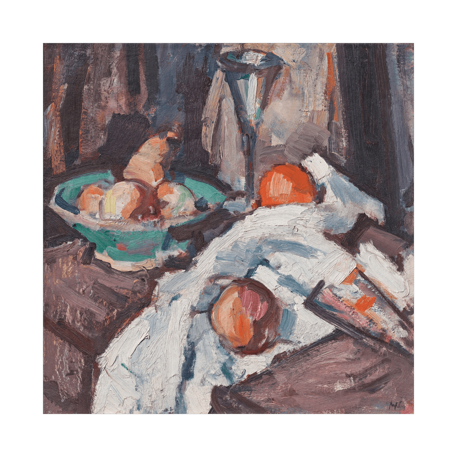 Still Life with Wine Glass and Fruit, Samuel John Peploe - ArtDeco Canvas