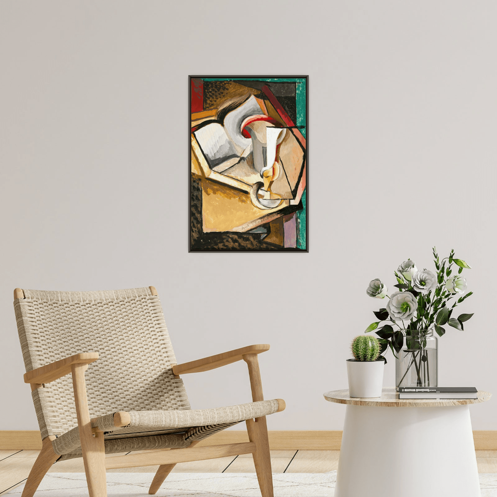Still life with cup and book, Antonin Procházka - ArtDeco Canvas