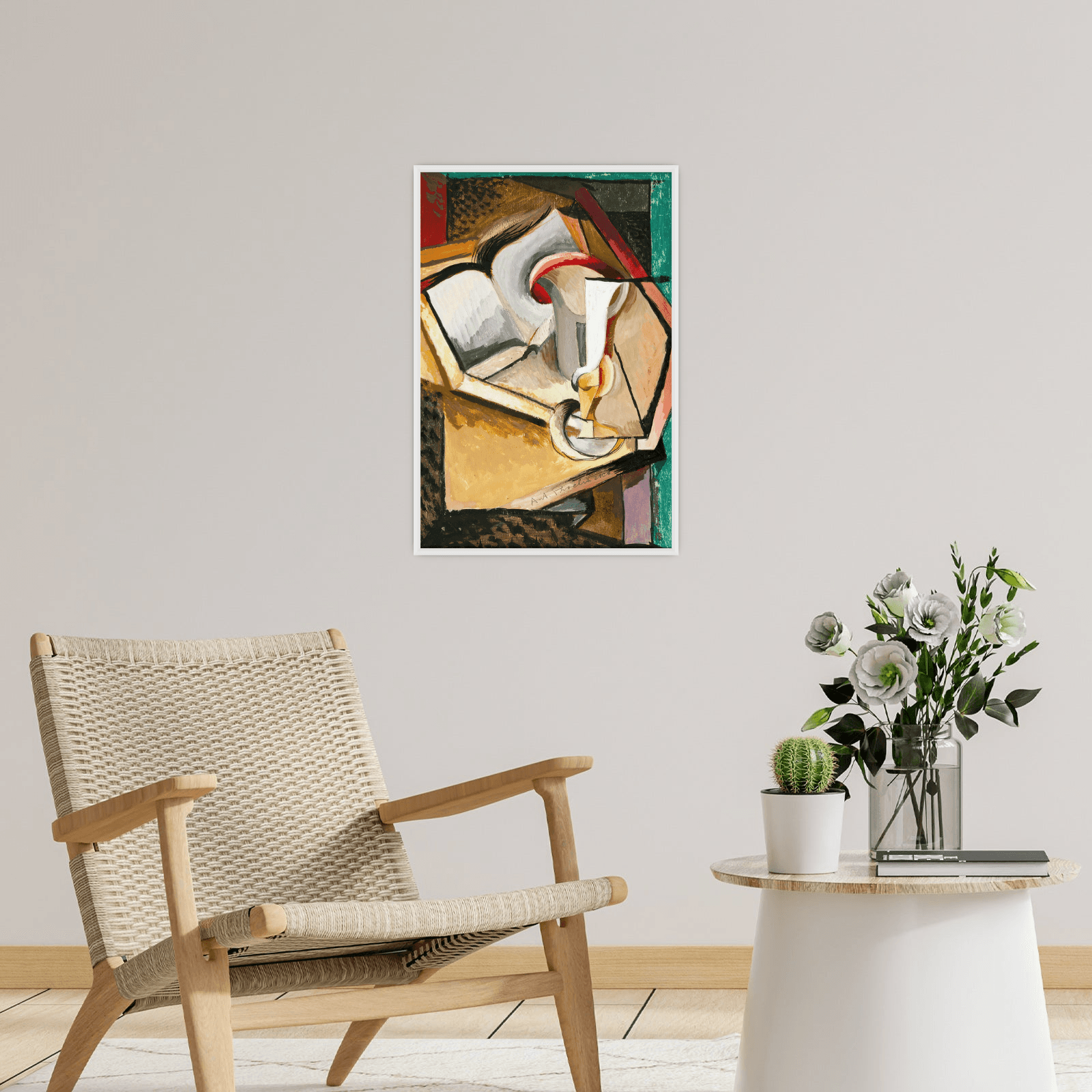 Still life with cup and book, Antonin Procházka - ArtDeco Canvas