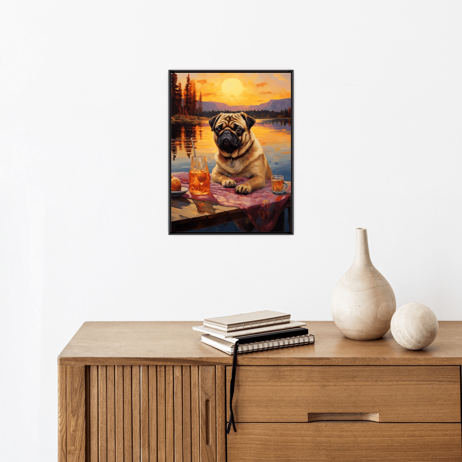 Sunset chill for a dog - ArtDeco Canvas