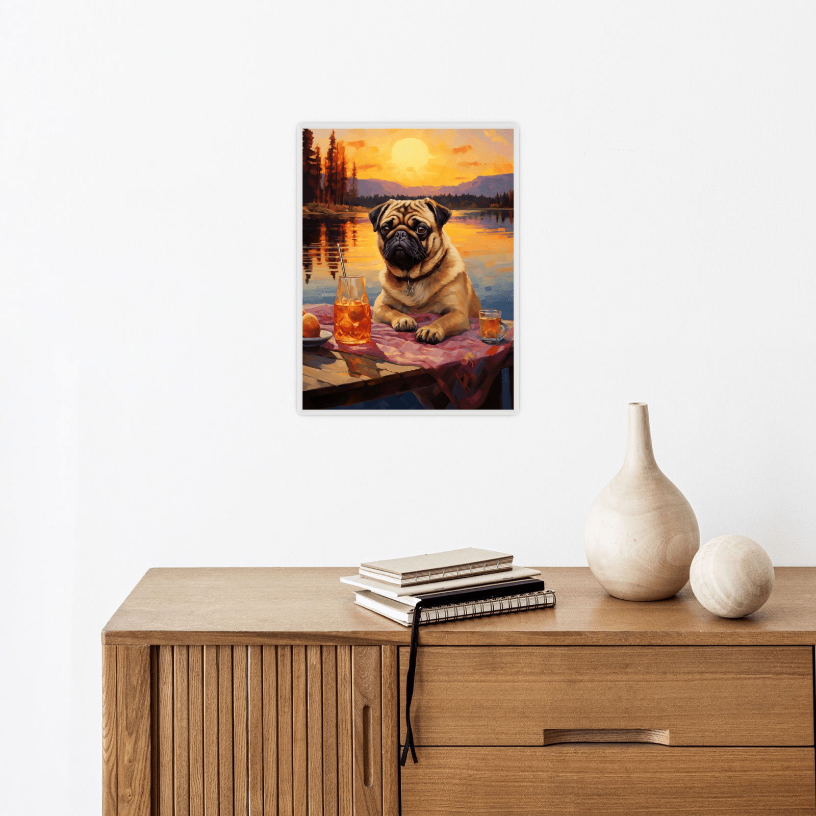 Sunset chill for a dog - ArtDeco Canvas
