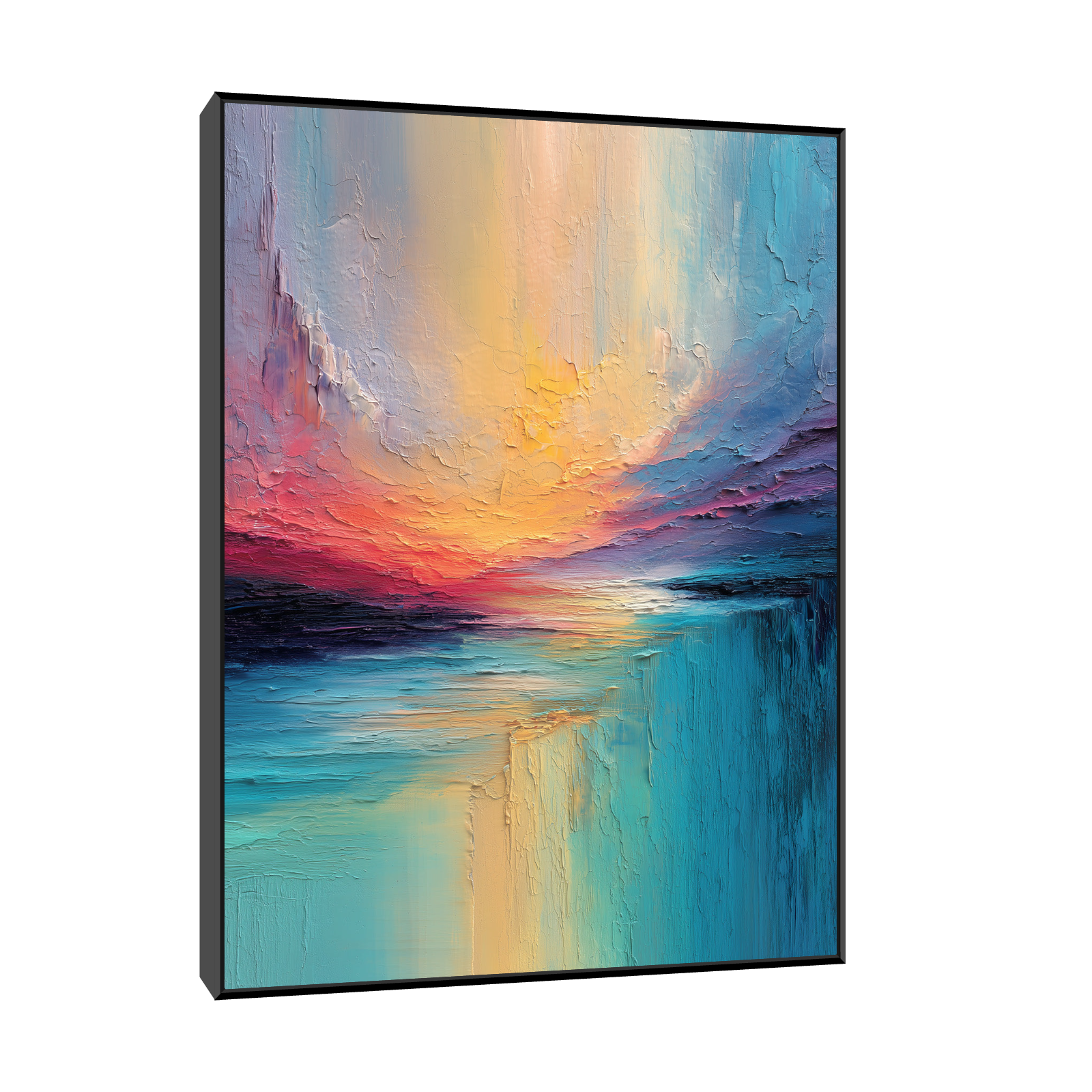 Textured Sunset Landscape – Abstract Coastal Painting