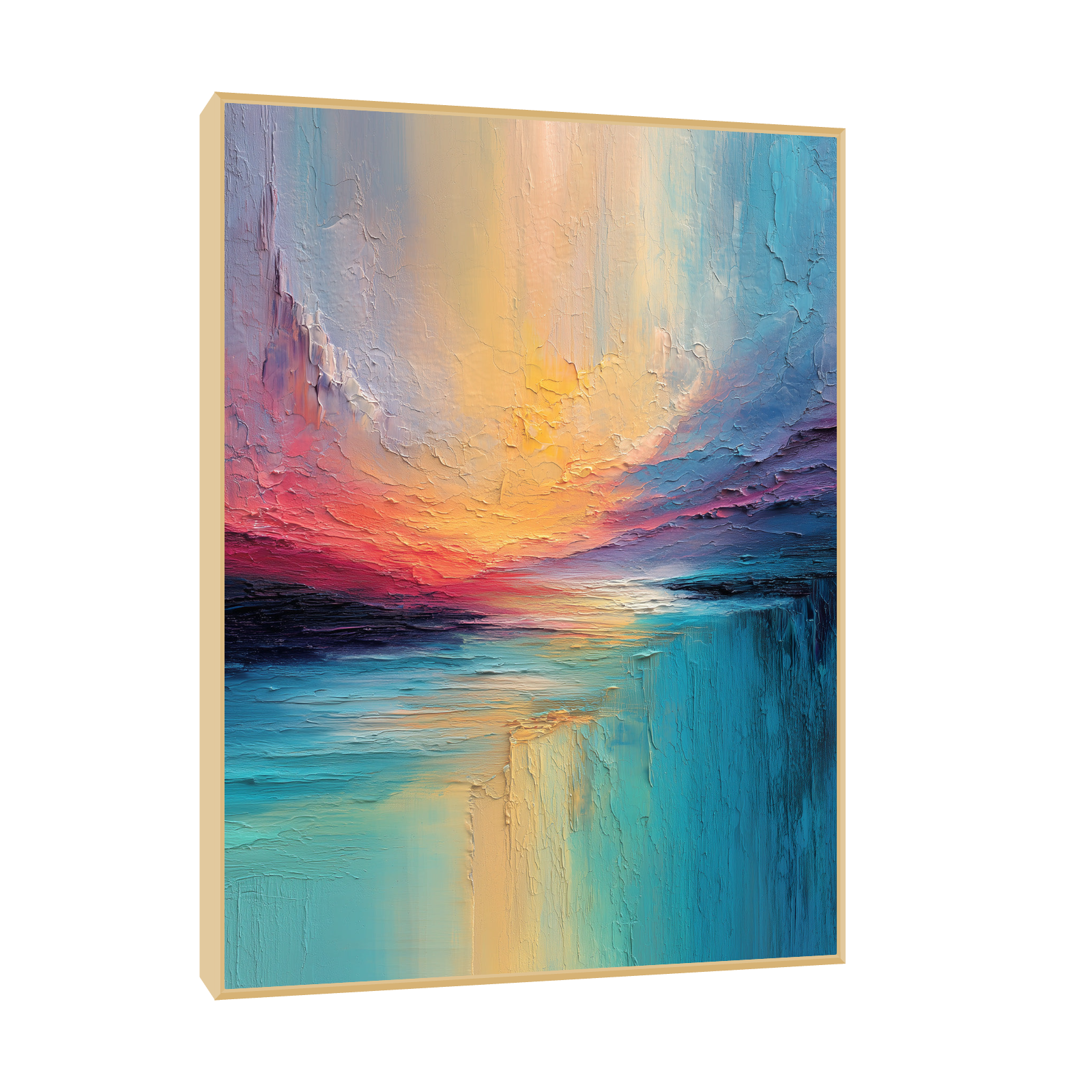 Textured Sunset Landscape – Abstract Coastal Painting