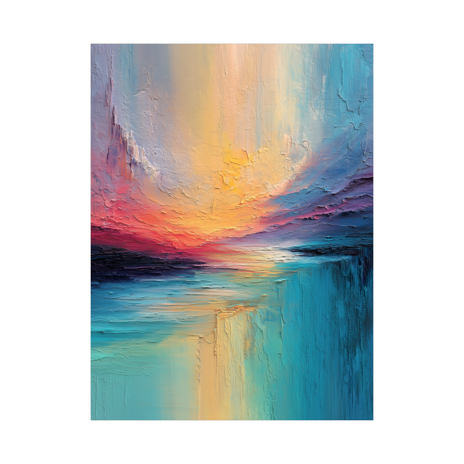 Textured Sunset Landscape – Abstract Coastal Painting
